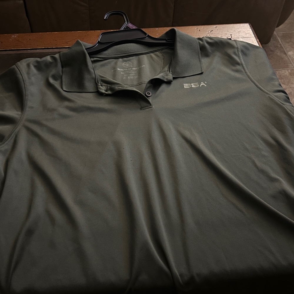 Boy Scouts of America Polo with Logo size XL olive green. Great condition only